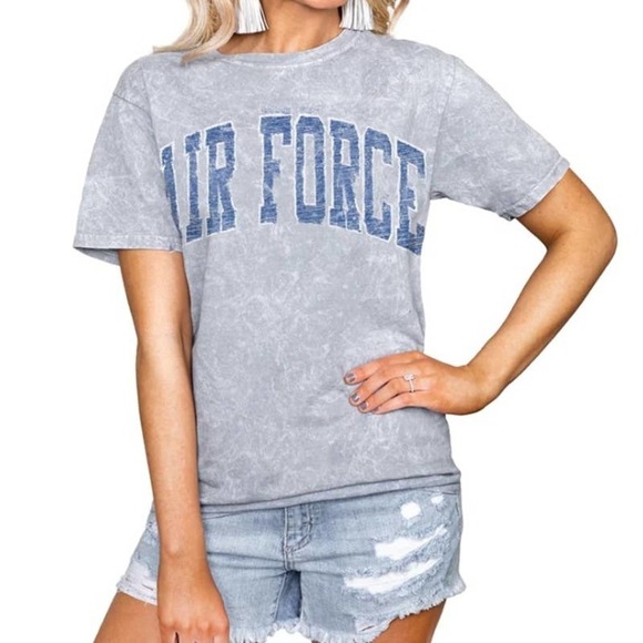 NEW Gameday Couture Tee‎ Air Force Falcons XL Grey Wash Short Sleeve NWT - Picture 1 of 7